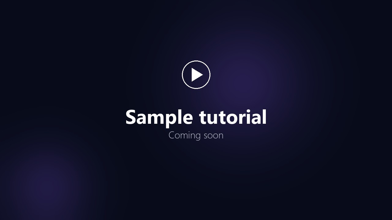 Sample tutorial